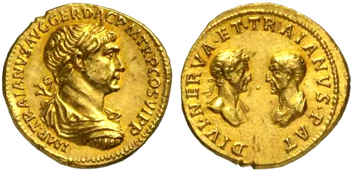 Roman coin - Trajanus - Gold Aureus